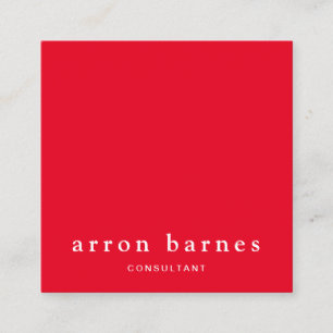 Simple Red Modern Professional Minimalist Square Business Card