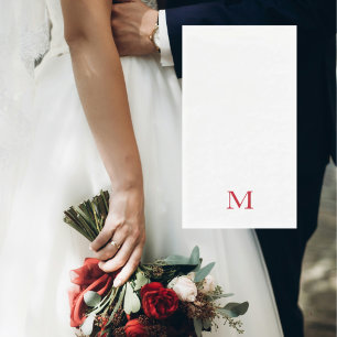 Simple Red Monogram Wedding Napkin