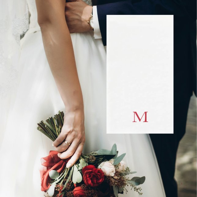 Simple Red Monogram Wedding Napkin (Creator Uploaded)
