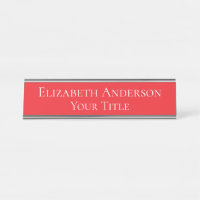 Simple Red Name Plate