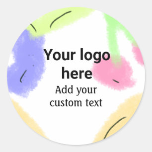 Simple red pi watercolor add your logo custom text classic round sticker