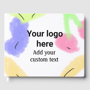 Simple red pi watercolor add your logo custom text guest book