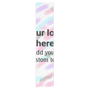 Simple red pi watercolor add your logo custom text short table runner