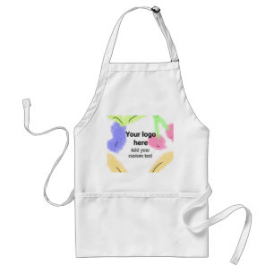 Simple red pi watercolor add your logo custom text standard apron