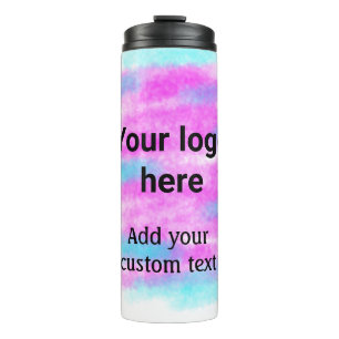 Simple red pi watercolor add your logo custom text thermal tumbler