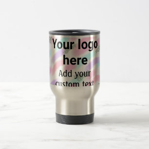 Simple red pi watercolor add your logo custom text travel mug