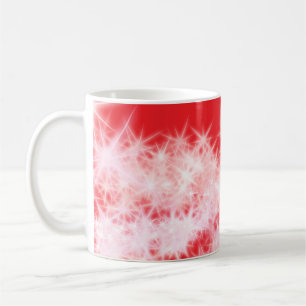 Simple red pink glitt sparkle stars add your text  coffee mug