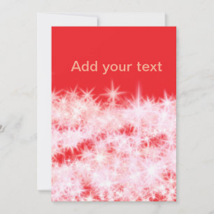 Simple red pink glitt sparkle stars add your text  holiday card