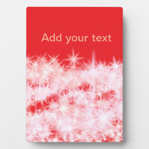 Simple red pink glitt sparkle stars add your text plaque