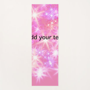 Simple red pink glittersparkle stars add your text yoga mat