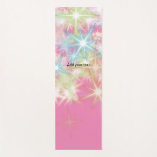 Simple red pink glittersparkle stars add your text yoga mat