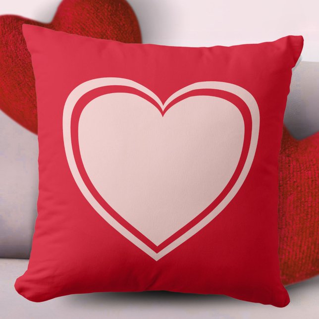 Simple Red Pink Heart Valentine`s Day Cushion (Creator Uploaded)