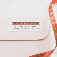 Simple Red Ribbon Banner & Family Name