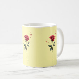Simple Red Rose Heart – Elegant Valentine’s Day Coffee Mug