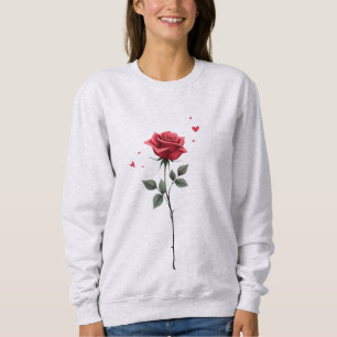 Simple Red Rose Heart – Elegant Valentine’s Day Sweatshirt