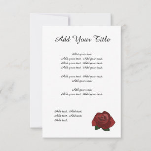 Simple Red Rose Wedding Stationary Invite
