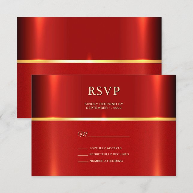 Simple Red RSVP Card (Front/Back)