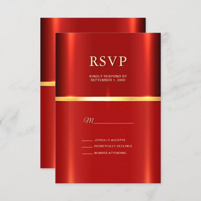 Simple Red RSVP Card (Front/Back)