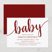 Simple Red Script | Cherry Flourish Baby Shower