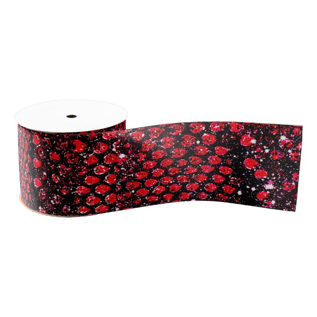 simple red snake skin pattern grosgrain ribbon (Spool)