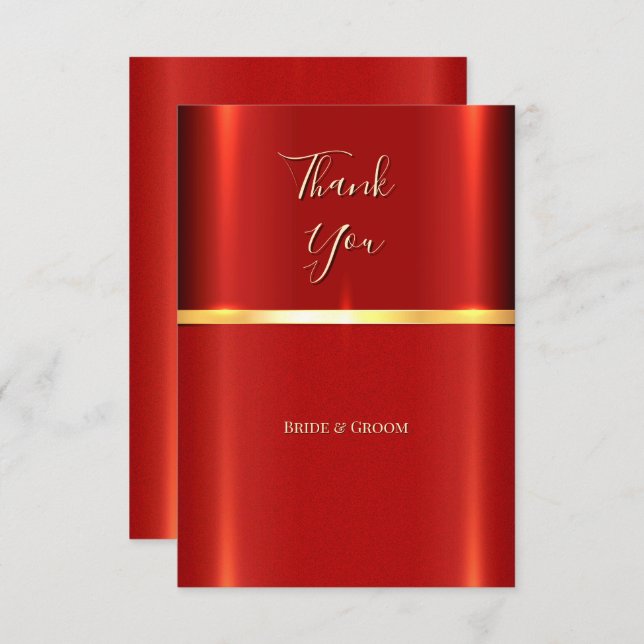 Simple Red Thank You Card (Front/Back)