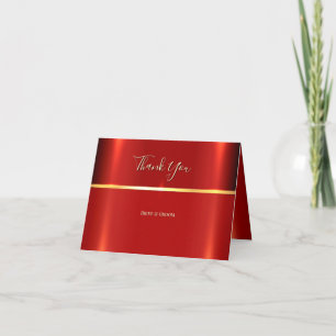Simple Red Thank You Card
