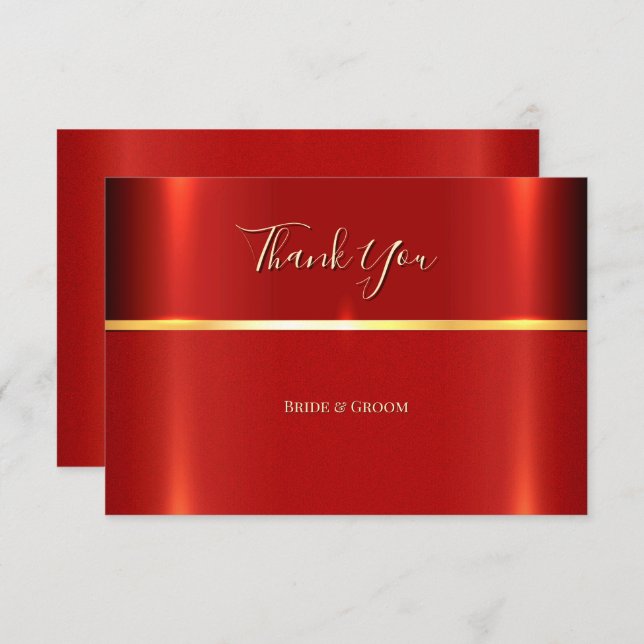 Simple Red Thank You Card (Front/Back)