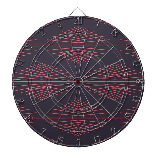Simple, red, traditional pattern with lines dartboard (Front)