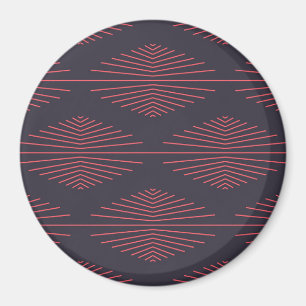 Simple, red, traditional pattern with lines magnet