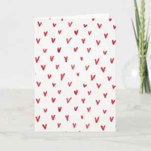 Simple Red V Hearts Card