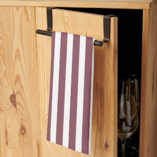 simple red vertical stripes tea towel