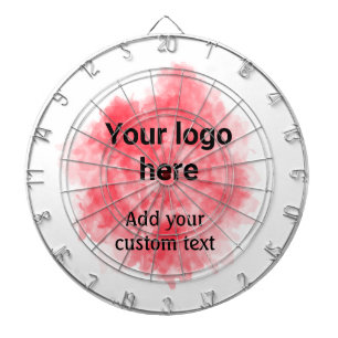 Simple red watercolor add your logo custom text mi dartboard