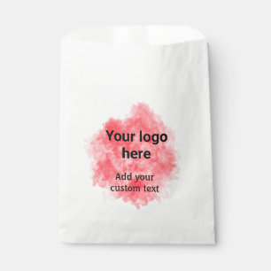 Simple red watercolor add your logo custom text mi favour bags