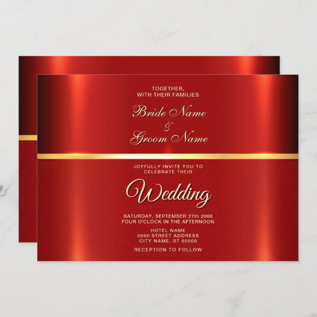 Simple Red Wedding Invitation (Front/Back)