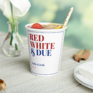 Simple Red White and Due 4th July Baby Shower  Paper Cups