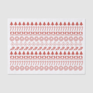 Simple Red/White Christmas Icons Pattern Tissue Paper