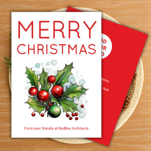 Simple Red & White Company Card