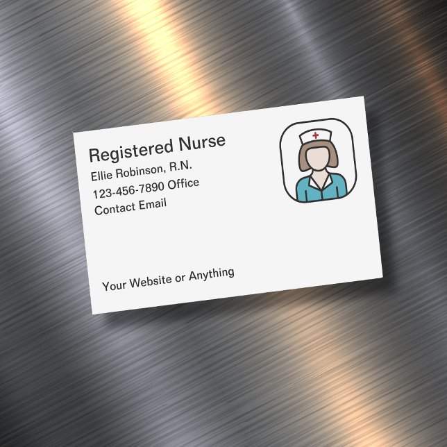 Simple Registered Nurse Business Card Magnets (Creator Uploaded)
