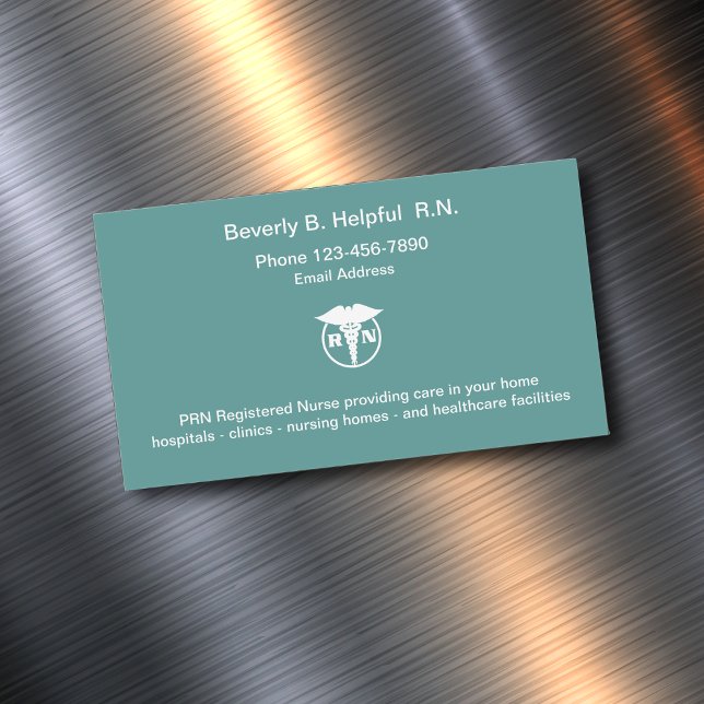 Simple Registered Nurse R.N. Magnetic Business Card (Creator Uploaded)