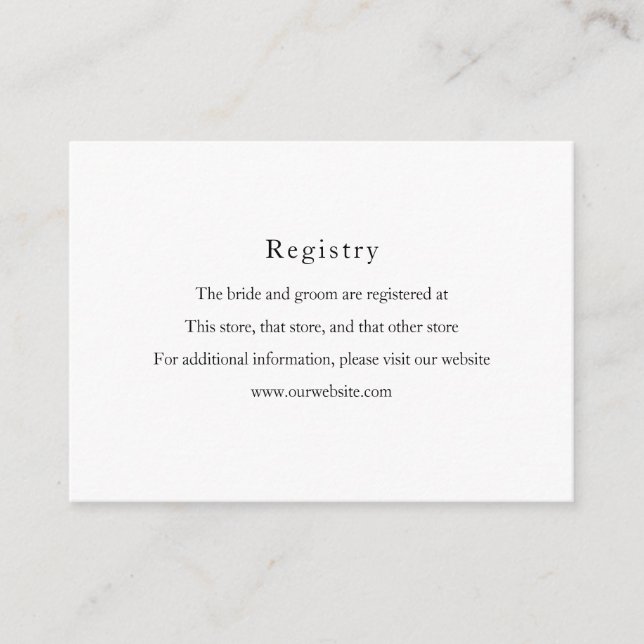 Simple registry card (Front)