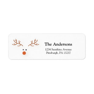 Simple Reindeer Return Address Label