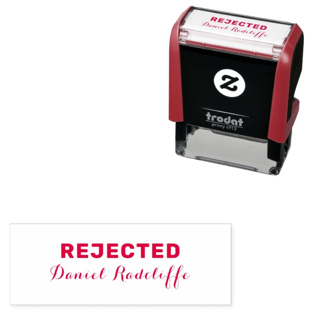 Simple 'REJECTED' with Custom Signature Self-inking Stamp (In Situ)