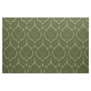 Simple Renaissance Damask, Olive Green Fabric