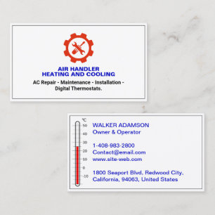 Simple Repair Heating and Cooling HVAC Business Card