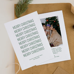 Simple Repeating Merry Christmas Photo Holiday Card