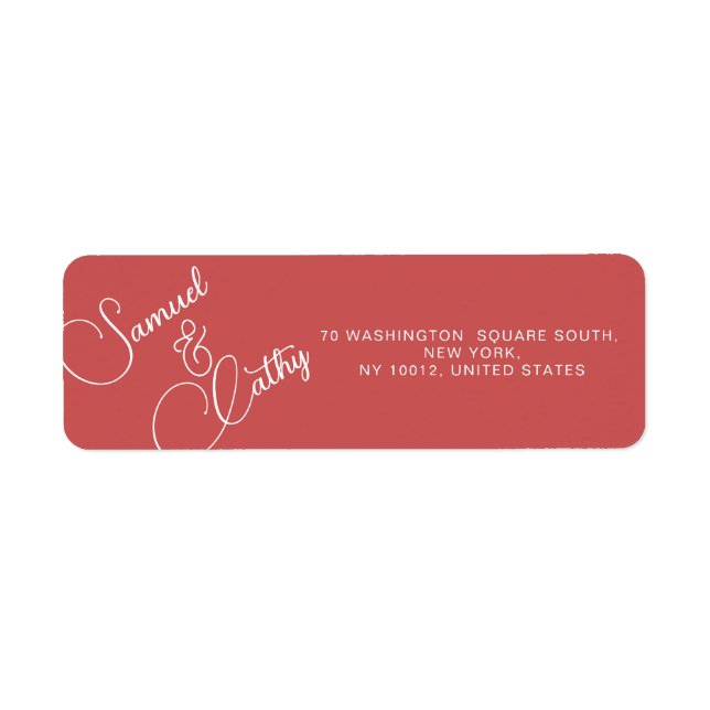 Simple Replace Name & Address Return Address Label (Front)