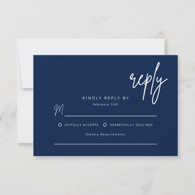 Simple Reply Wedding Invitation Enclosure Card (Front)