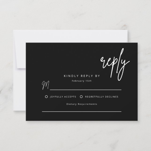 Simple Reply Wedding Invitation Enclosure Card (Front)