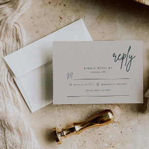 Simple Reply Wedding Invitation Enclosure Card