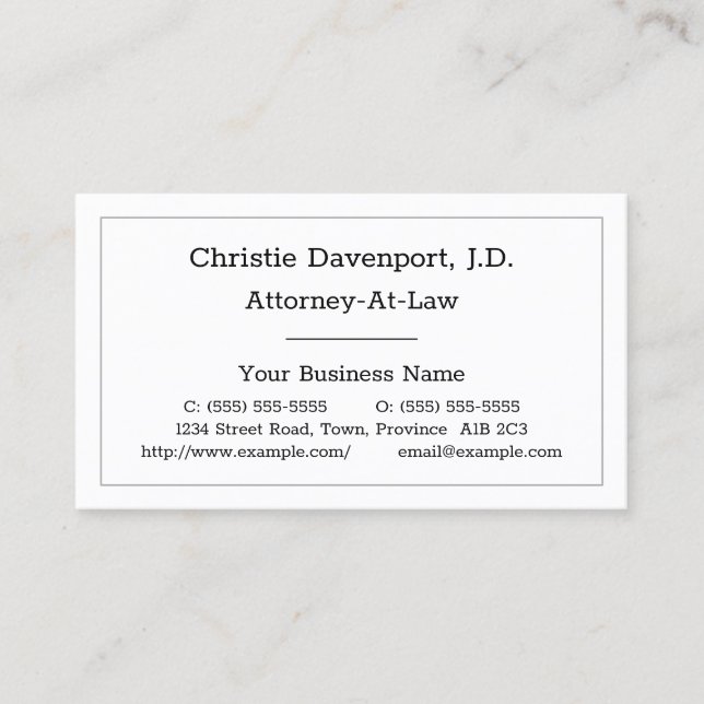 Simple, Respectable and Dapper Business Card (Front)